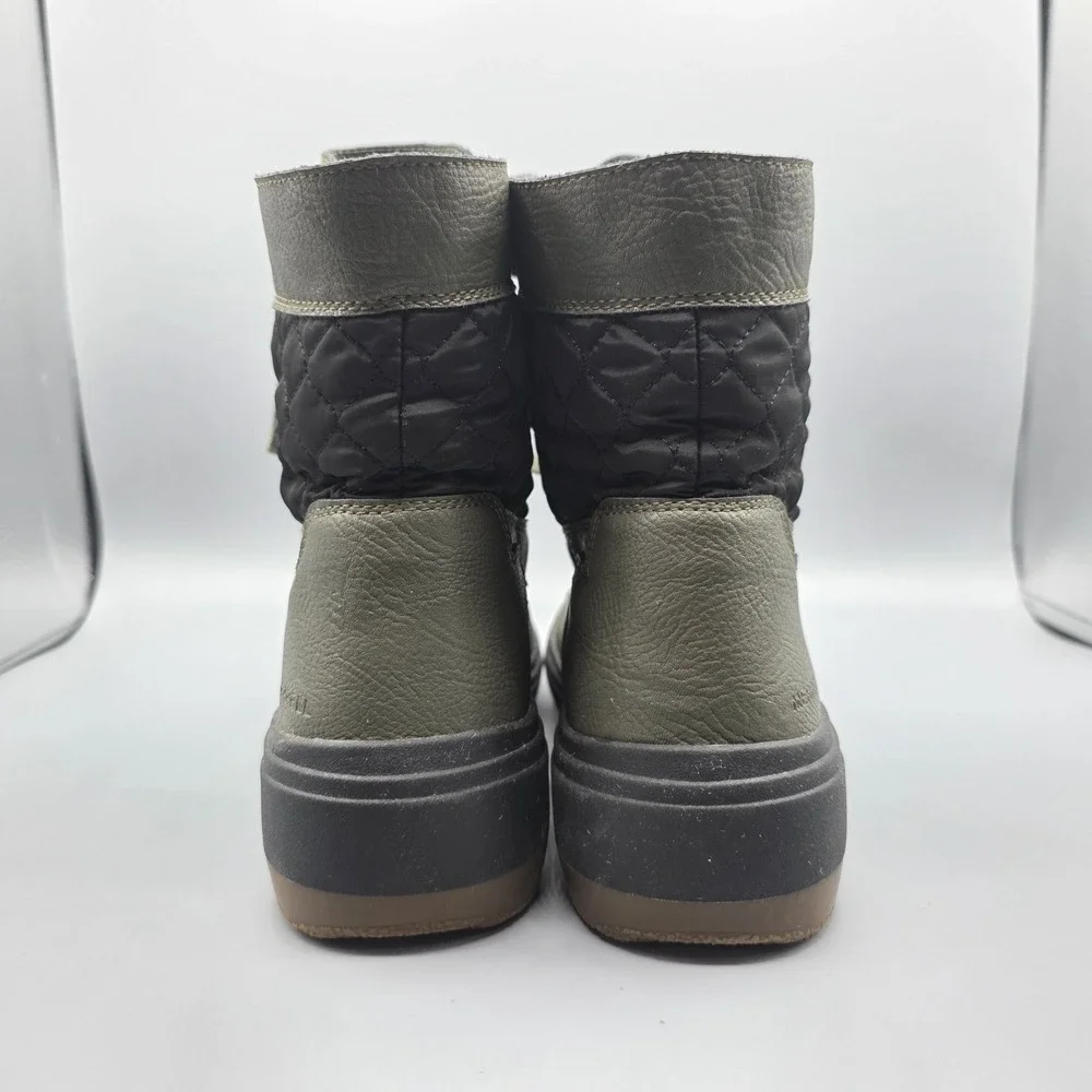 Merrell Holly Boots‎ Womens 6 Olive Green Quilted Waterproof Winter Rain Booties